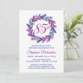 Elegante roze en Paarse krans 85e verjaardag Kaart (Staand voorkant)