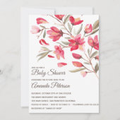 Elegante roze en rode bloemetjes in bloei Baby sho Kaart (Voorkant)