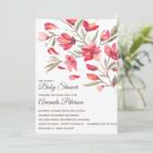 Elegante roze en rode bloemetjes in bloei Baby sho Kaart (Staand voorkant)