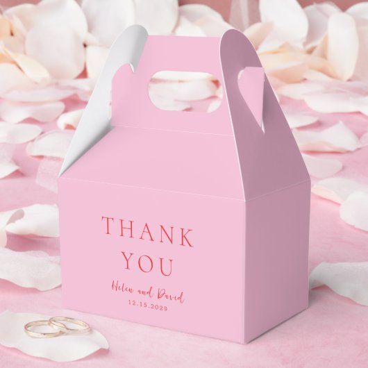 Elegante Roze en Rode Klassieke Bruiloft Bedankdoosjes (Huwelijk)