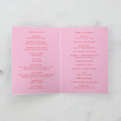 Elegante Roze en Rode Klassieke Bruiloft Programma (Binnen)