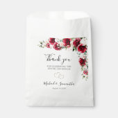 Elegante Roze en Rode Rozen Bruiloft Bedankzakje (Voorkant)