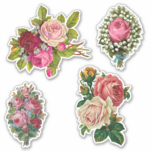 Elegante  Roze en Rode Rozen Sticker