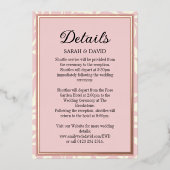 Elegante roze en Roos gouden bruiloft behuizing Folie Uitnodiging (Voorkant)