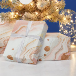 Elegante roze en roze gouden folie marmer cadeaupapier