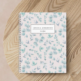 Elegante Roze en Salie Eucalyptus Receptenboek Notitieboek