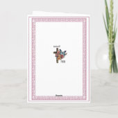 Elegante Roze en Wit Wieg Baby Meisje Doop Kaart (Achterkant)