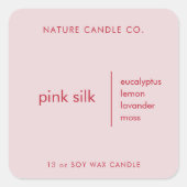 Elegante roze en witte aangepaste kaars vierkante sticker (Voorkant)
