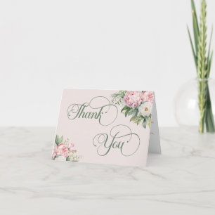 Elegante roze en witte bloemen islamitische bruilo bedankkaart