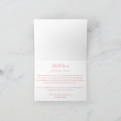 Elegante roze en witte bloemen islamitische bruilo bedankkaart (Binnen)