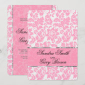 Elegante roze en witte bloemendamas bruiloft kaart (Voorkant / Achterkant)