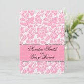 Elegante roze en witte bloemendamas bruiloft kaart (Staand voorkant)