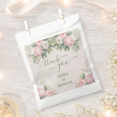 Elegante roze en witte bloemenmoslim bruiloft bedankzakje (Geknipt)