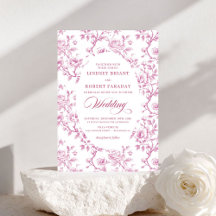 Elegante roze en witte bloemrijke toile-huwelijksu
