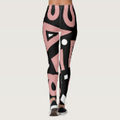 Elegante roze en witte Boho Vormen Leggings (Achterkant)