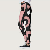 Elegante roze en witte Boho Vormen Leggings (Links)
