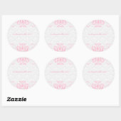 Elegante roze en witte damasks & Swirls 2 Ronde Sticker (Vel)
