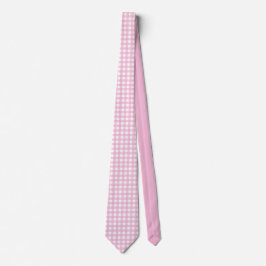 Elegante roze en witte geruite trouwcadeau voor de stropdas