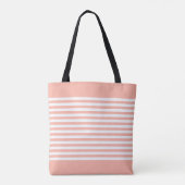 Elegante roze en witte gestreepte tas (Achterkant)