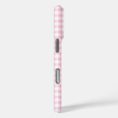 Elegante roze en witte gingham patroon monogram Case-Mate iPhone case (Achterkant / Rechts)