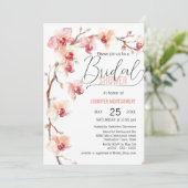 Elegante Roze en Witte Orchidee Bruidsborrel Kaart (Staand voorkant)