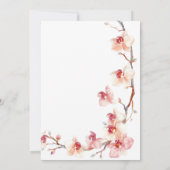 Elegante Roze en Witte Orchidee Bruidsborrel Kaart (Achterkant)