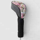 Elegante Roze en Witte Pioen Personalized Golfheadcover (Schuin)