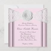 Elegante roze en witte roos Quinceanera Kaart (Achterkant)