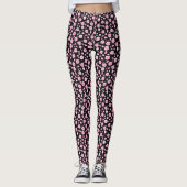 Elegante roze en witte rozen leggings (Voorkant)