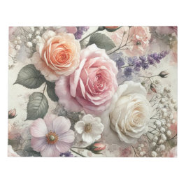 Elegante Roze en Witte Rozen Notitieboek Notitieblok