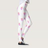 Elegante Roze en Witte Sneeuwvlokken Kerstmis Leggings (Rechts)