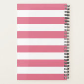 Elegante roze en witte strepen met bloemen planner (Achterkant)