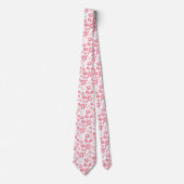 Elegante roze en witte tropische bloemen stropdas (Voorkant)