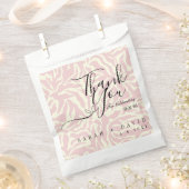 Elegante roze en witte zebra patroon bruiloft bedankzakje (Geknipt)