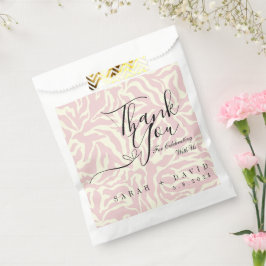 Elegante roze en witte zebra patroon bruiloft bedankzakje