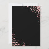 Elegante roze en zwart Roos gouden glitter verjaar Kaart (Achterkant)