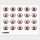 Elegante roze en zwarte Baby showers Stickers (Vel)