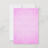 Elegante roze en zwarte Chic Damask RSVP-kaart RSVP Kaartje (Achterkant)