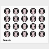 Elegante Roze en Zwarte Corset Stickers (Vel)