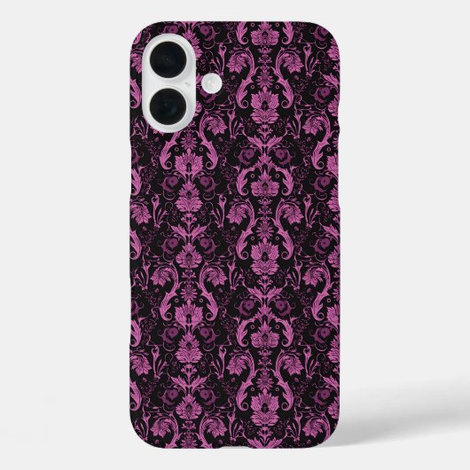 Elegante roze en zwarte Damask -  barok Case-Mate iPhone Case (Achterkant)