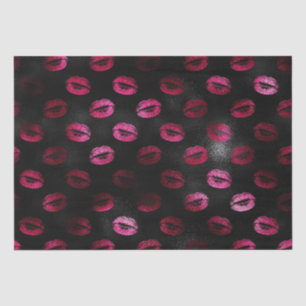 Elegante roze en zwarte glitters lippenstift lippe tissuepapier