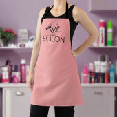 Elegante roze en zwarte kapper salon uniform schort