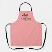 Elegante roze en zwarte kapper salon uniform schort (Voorkant)