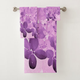 Elegante roze en zwarte Limelight-hortensia Bad Handdoek