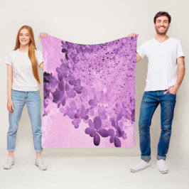 Elegante Roze en Zwarte Limelight Hortensia Fleece Deken