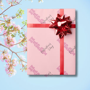Elegante Roze en Zwarte Snoepjes Gelukkige Valenti Cadeaupapier