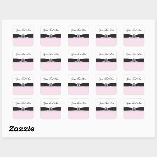 Elegante roze en zwarte Stickers (Vel)