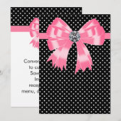 Elegante Roze en Zwarte Stippen Kaart (Voorkant / Achterkant)