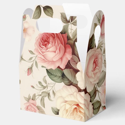 Elegante roze Engelse Rozen Bedankdoosjes (Geopend)