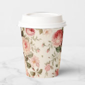 Elegante roze Engelse Rozen Papieren Bekers (Links)